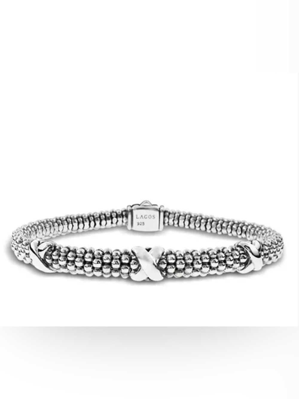 LAGOS Signature Caviar Triple X Station Bracelet -size medium